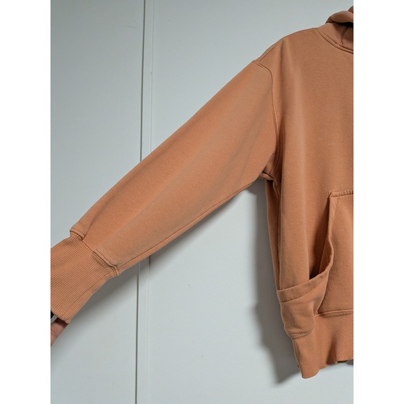 Nike Sportswear Essential Hoodie Peach Orange Embroidered Swoosh Womens Small - Picture 4 of 9